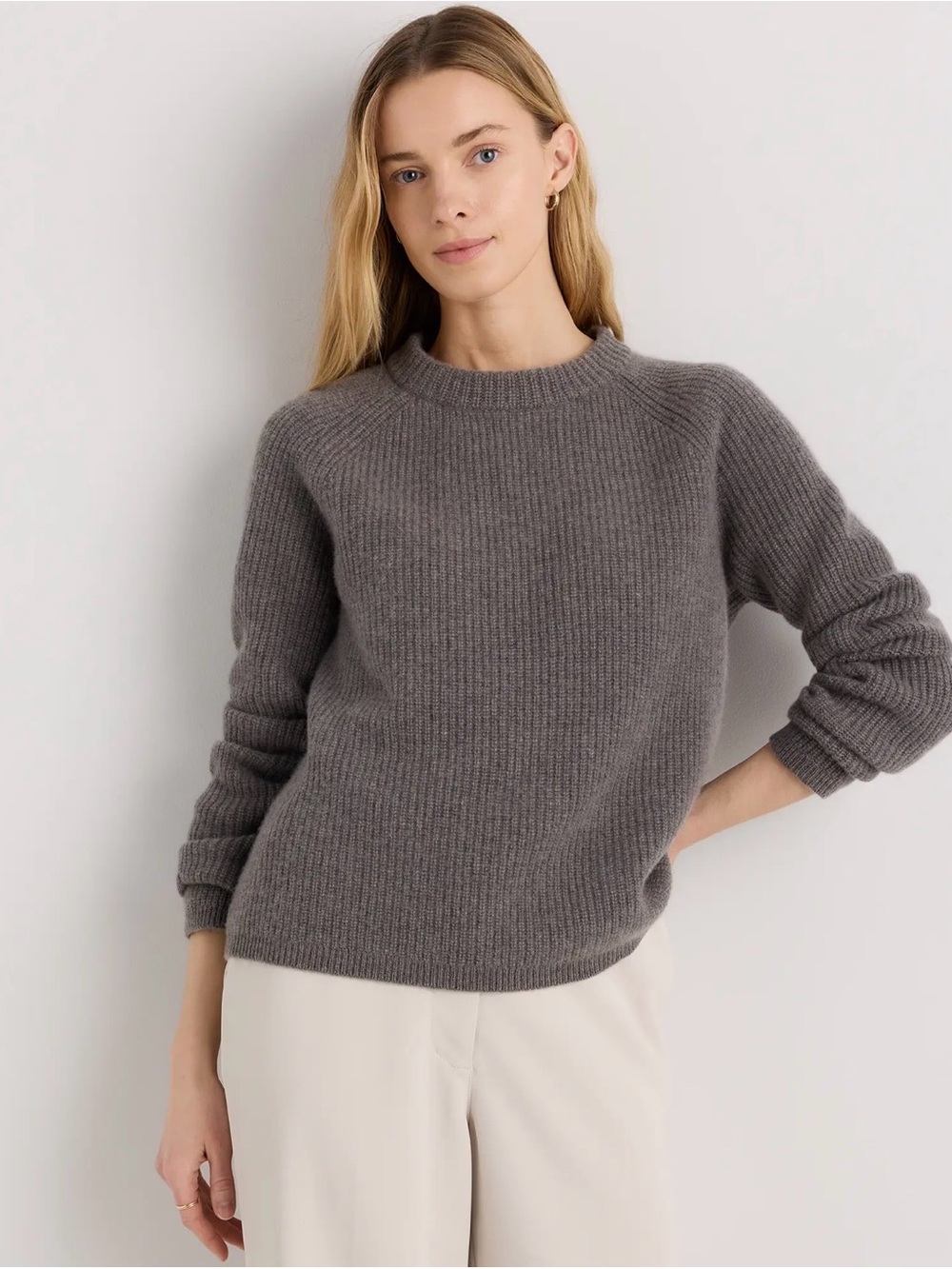 Mongolian Cashmere Fisherman Crewneck
Sweater
